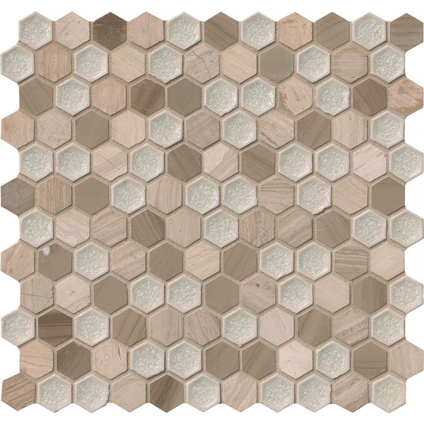 MSI Hexham Blend Hexagon 11.61 in. x 11.81 in. Textured Multi-Surface Mesh-Mounted Mosaic Tile (0.95 sq. ft./Each)