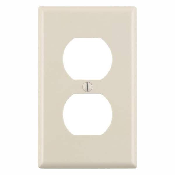 New Leviton Light Almond 1-Gang Duplex Outlet Cover Receptacle Wallplate 78003 