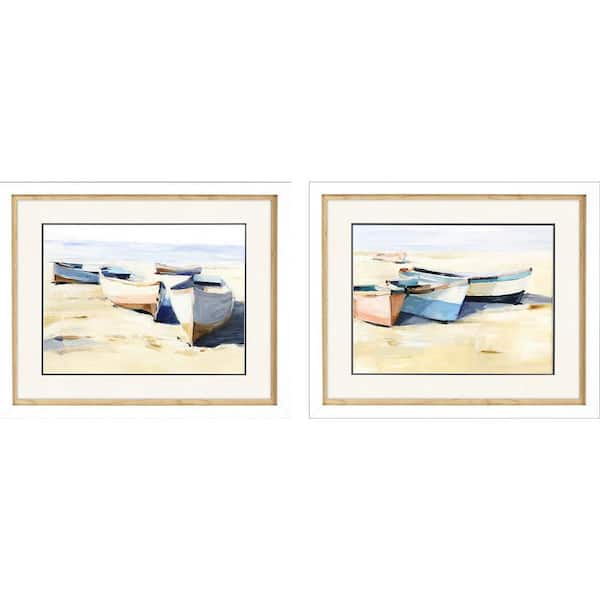 Paragon Beached Boats by Brent 2-Piece Framed Coastal Poster 28 in. x 34 in.