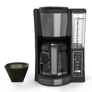 12-Cup Black Stainless Steel Programmable Drip Coffee Maker with Filter (CE201)