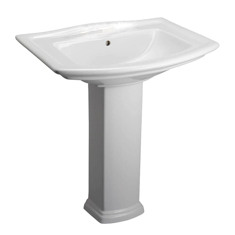 Washington 650 4 In Pedestal Combo Bathroom Sink In White 3 414wh The Home Depot