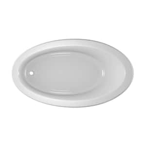 SIGNATURE 66 in. x 38 in. Oval Soaking Bathtub with Reversible Drain in White