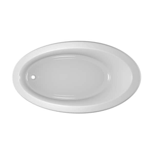 JACUZZI SIGNATURE 66 in. x 38 in. Oval Soaking Bathtub with Reversible Drain in White