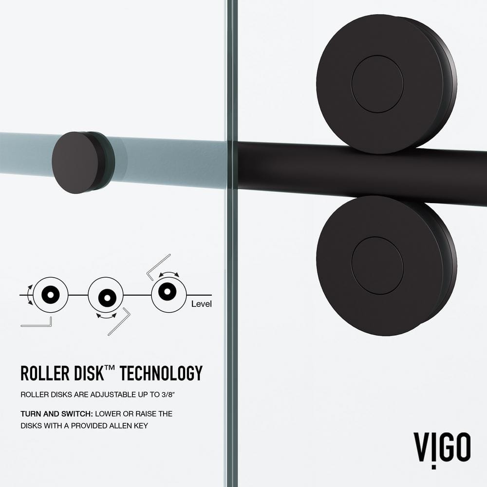 Elan 56-60" Matte Black Frameless Sliding Tub Door with Laminated Glass