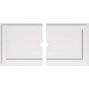 34 in. W x 17 in. H x 2 in. ID x 1 in. P Rectangle Architectural Grade PVC Contemporary Ceiling Medallion (2-Piece)