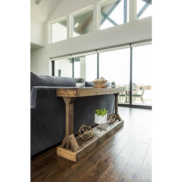 Barb small rustic solid wood console deals table by del hutson designs