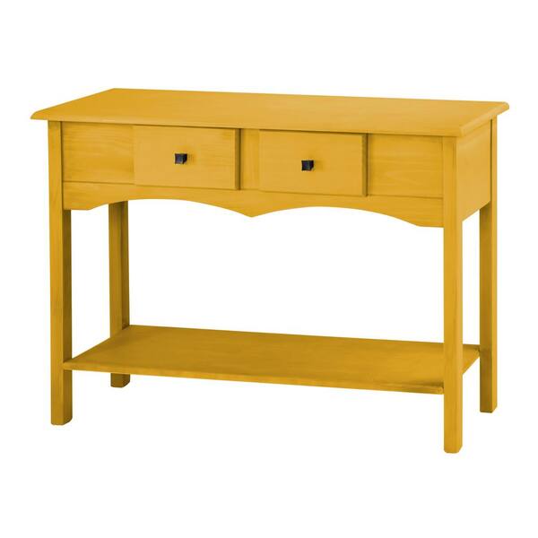 Manhattan Comfort Jay 49.21 in. Yellow Wash Sideboard Entryway with 2-Full Extension Drawers