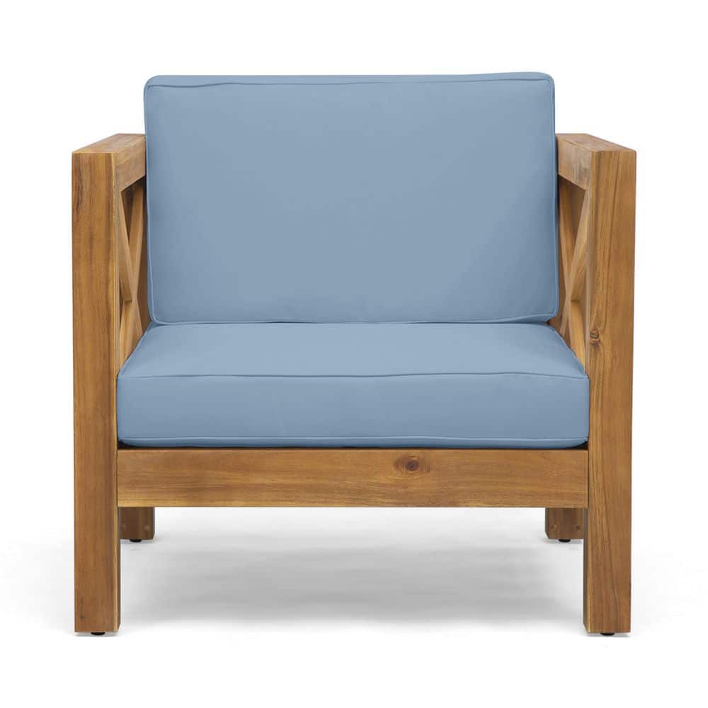 Mid-Century Modern Acacia Wood Outdoor Lounge Chair with Water-Resistant Cushions in Teak durable construction price history on PriceWatchPro