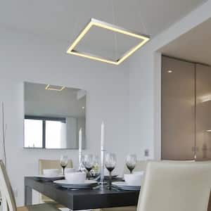 Atria Square 20 in. 38-Watt ETL Certified Integrated LED Adjustable Height Hanging Pendant Light Chandelier