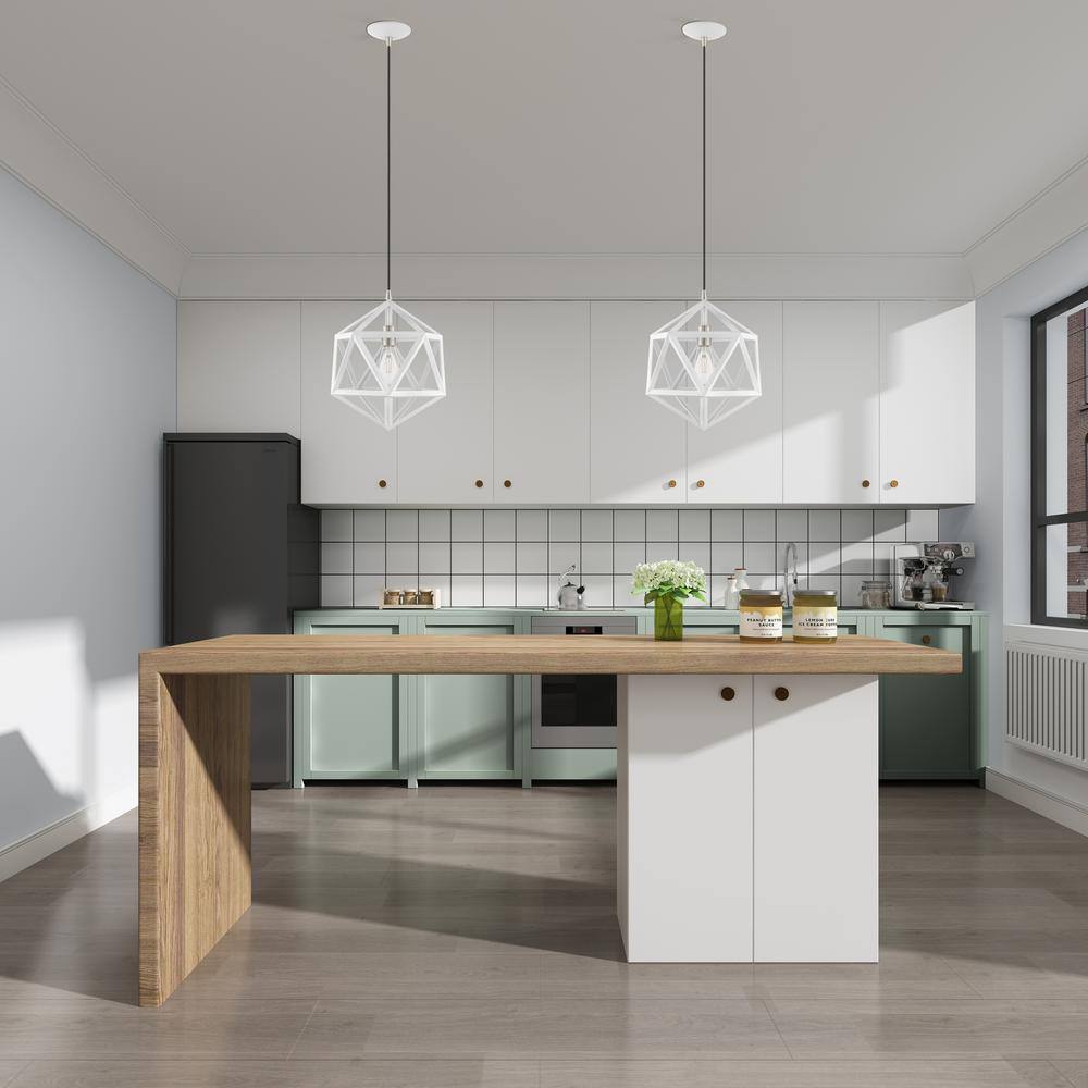 White Geometric Metal Mini Pendant Light