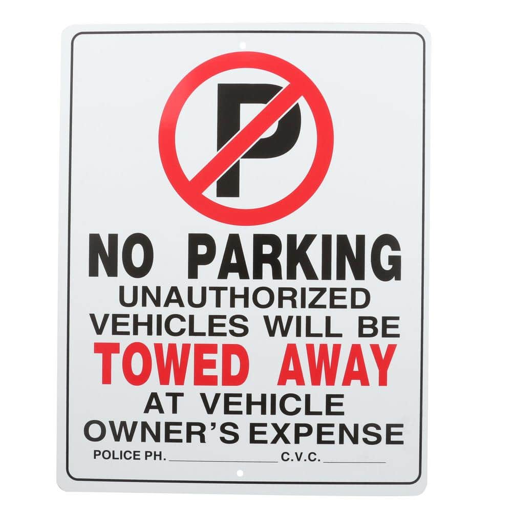 Everbilt 15 in. x 19 in. Plastic No Parking Sign 31334 - The Home