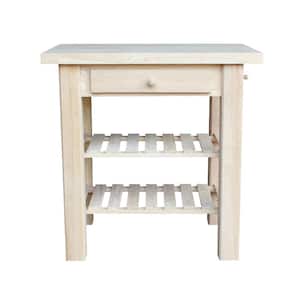 Unfinished Kitchen Utility Table with Drawer
