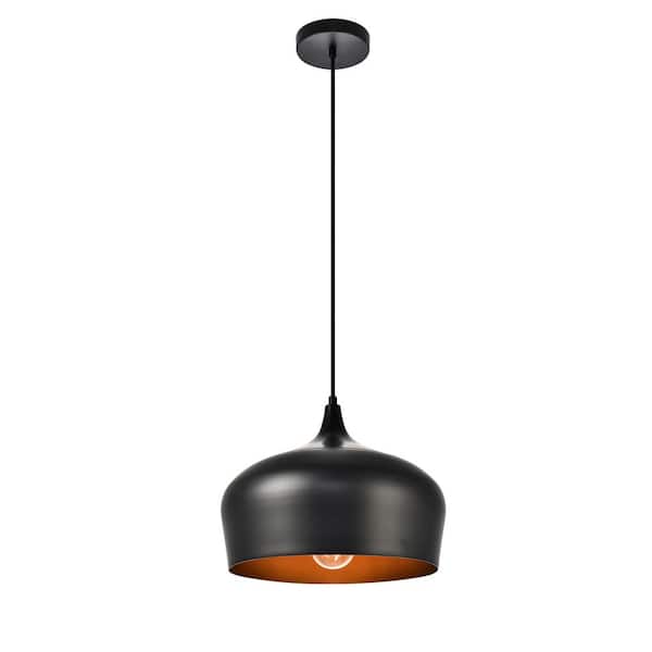 Unbranded Timeless Home 11.5 in. 1-Light Black Pendant Light, Bulbs Not Included