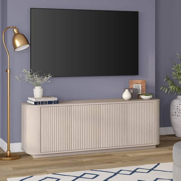 Meyer&Cross Canton 68 in. Alder White TV Stand Fits TV's up to 75
