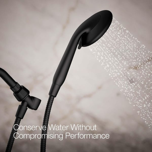 KOHLER Daisyfield 6-Spray Patterns 1.75 GPM 4.9375 in. Wall Mount Handheld Shower Head in Matte Black