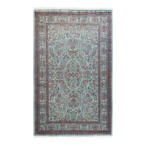 Blue 4 ft. 1 in. x 6 ft. 7 in. Fine Vibrance One-of-a-Kind Hand-Knotted Area Rug