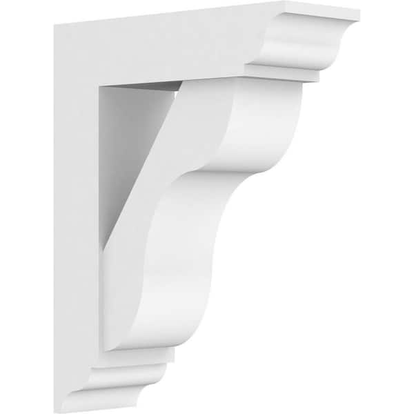 Ekena Millwork Standard Carmel 5 in. W x 18 in. H x 14 in. D Signature Urethane Polyurethane Bracket With Traditional Ends