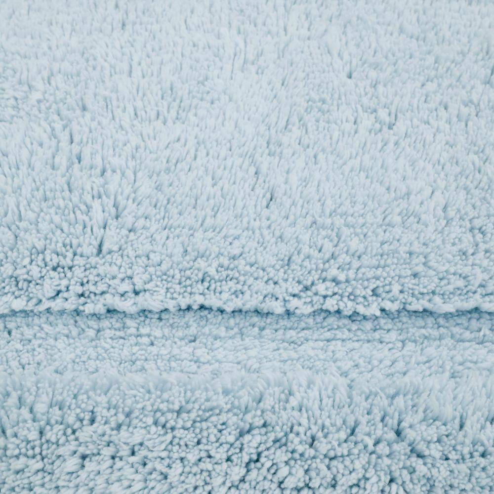 Lydia Pale Blue Cotton Non-Slip Bath Mat 17" x 24"