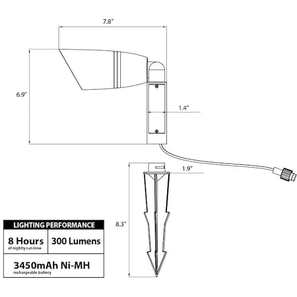 Feit Electric 3010303 4 in. Onesync Solar Power Metal Square Hanging Pathway Light Bronze