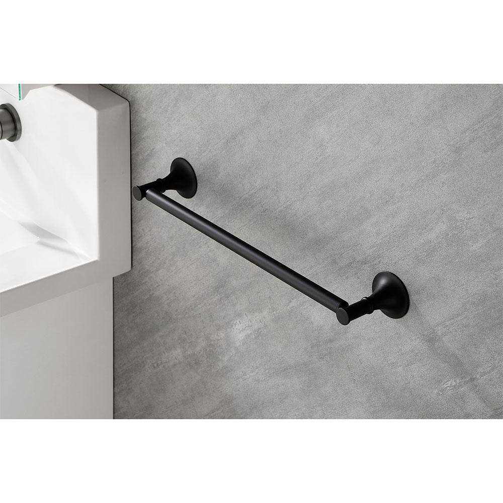 Matte Black 6-Piece Brass Bathroom Hardware Set