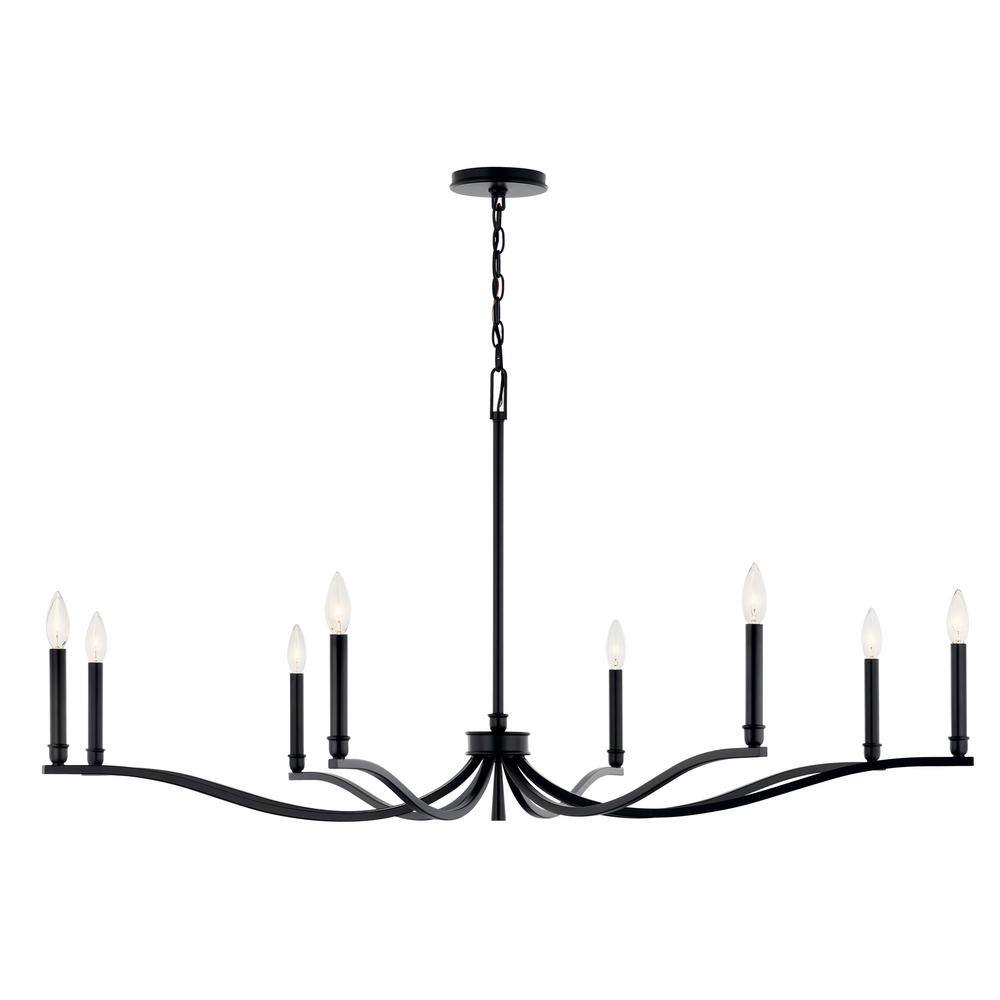 Malene Black 8-Light Taper Candle Style Chandelier