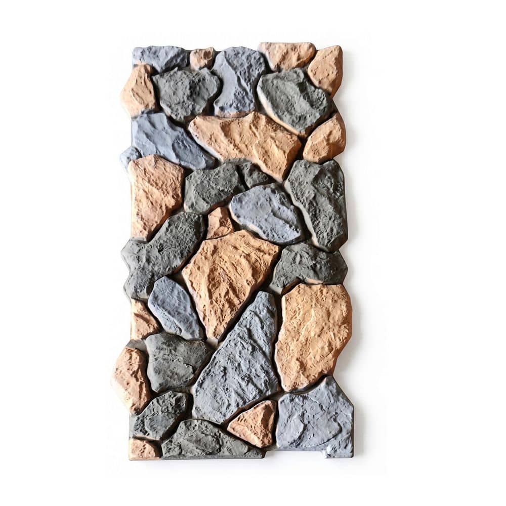 47 in. W x 22 in. L Tricolor Gray B2 Fire Rated Faux Stone Siding Polyurethane Stacked Stone Panel (6-Pack) price history on PriceWatchPro