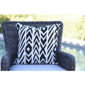 Fire Island Charcoal Square Accent Throw Pillow