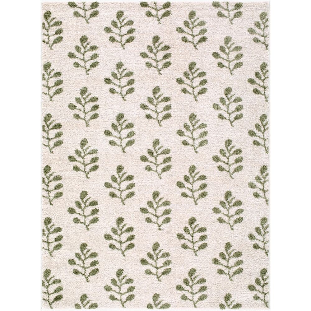 ELLE Decor Rivoli 5 ft. x 7 ft. Green/Cream Floral Machine Washable Area Rug price history on PriceWatchPro