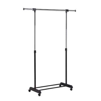Black Steel Clothes Rack 50 in. W x 66.75 in. H