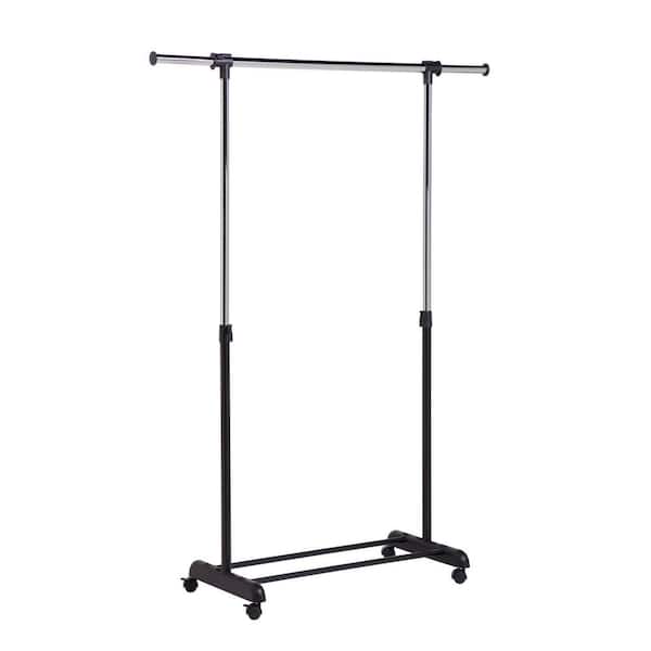Unbranded Black Steel Clothes Rack 50 in. W x 66.75 in. H