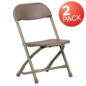 Brown Kids Plastic Folding Chairs (Set of 2)
