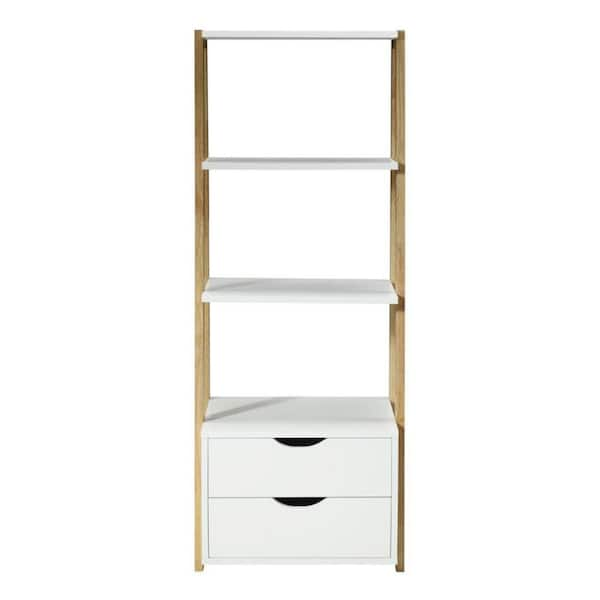 4D Concepts Hill 52.4 in H White Wood Bookcase