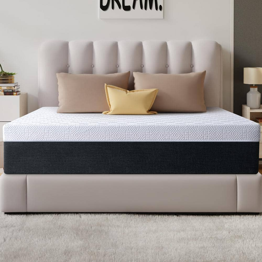 Twolike 10 in. Queen Size Gel Memory Foam Medium Mattress in Box Back Pain Relief Mattress for Sleep Support Bedroom Mattresses