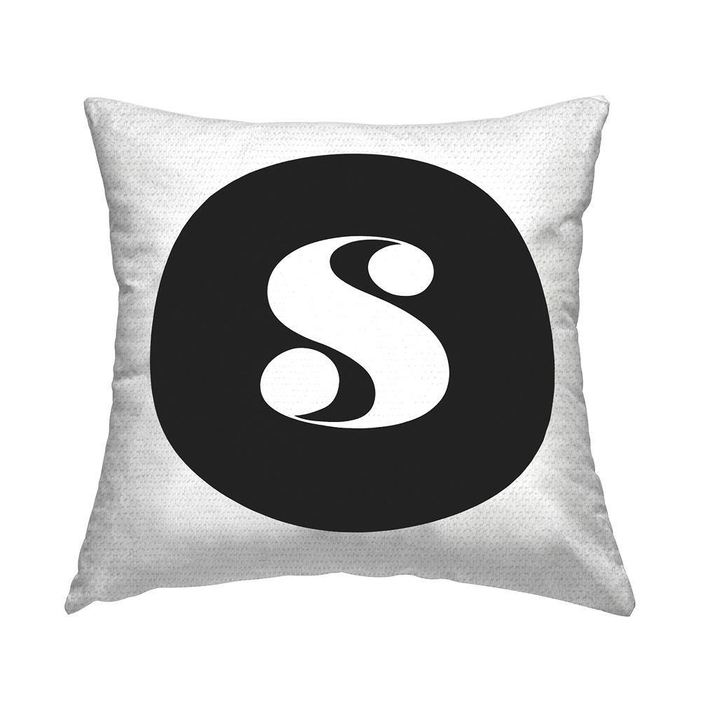 Black Initial S Square Outdoor Throw Pillow price history on PriceWatchPro