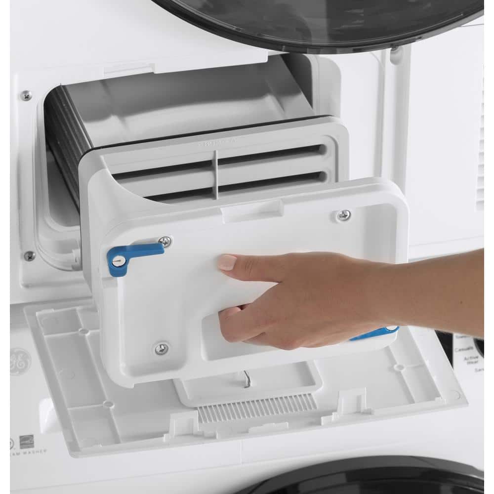 White 4.1 cu. ft. Stackable Electric Dryer with Stainless Steel Drum