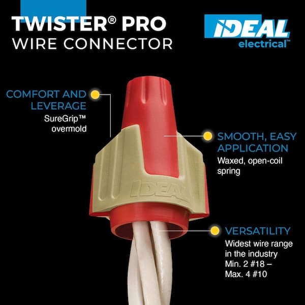 Twister PRO Red/Tan Wire Connector, Jar of 250