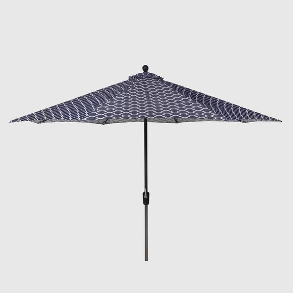 10 ft. Aluminum Market Auto-Tilt Umbrella in Midnight Trellis