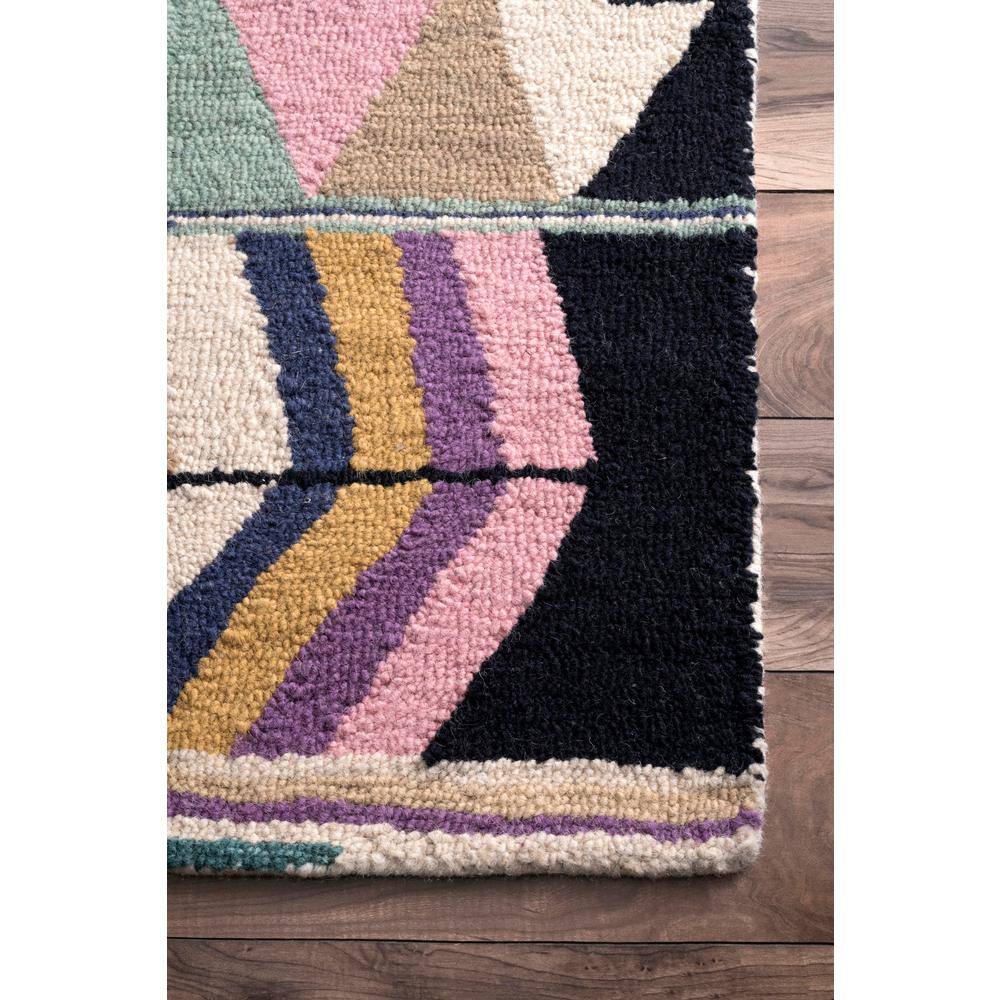 Bohemian Brilliance Hand Tufted Multicolor Wool Geometric Rug 8' x 10'