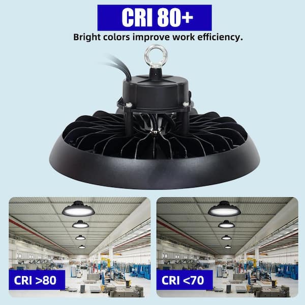 Honbei 3- Pack 12 in. 600-Watt Equivalent Integrated LED Black UFO