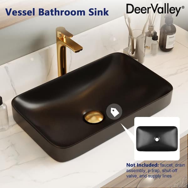 蓬萊山水19 DEERVALLEY 19 in. L x 13 in. W Rectangular Bathroom Ceramic