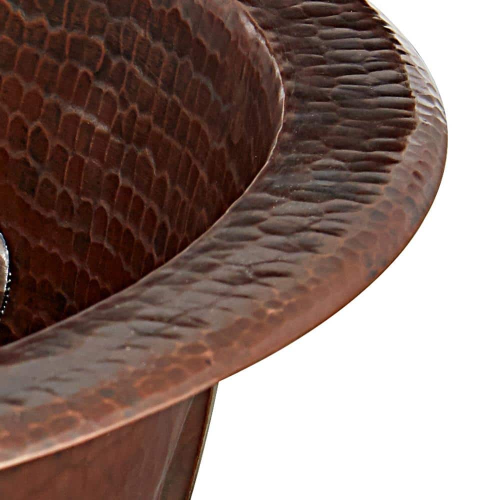 Schrodinger 19" Oval Hand-Hammered Copper Undermount Sink