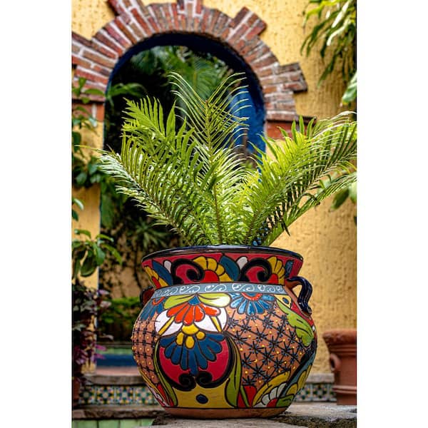 Extra Large Floral Authentic Talavera Chata Planter