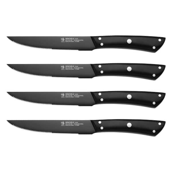 Noir 4-pc Stainless steel full tang black 4.5-in Steak Knife Set