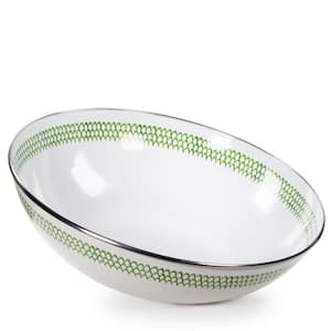 Green Scallop 5 qt. Enamelware Round Catering Bowl