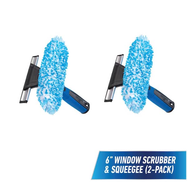 6 in. 2-in-1 Window Cleaner Squeegee and Scrubber Combi (2-Pack)