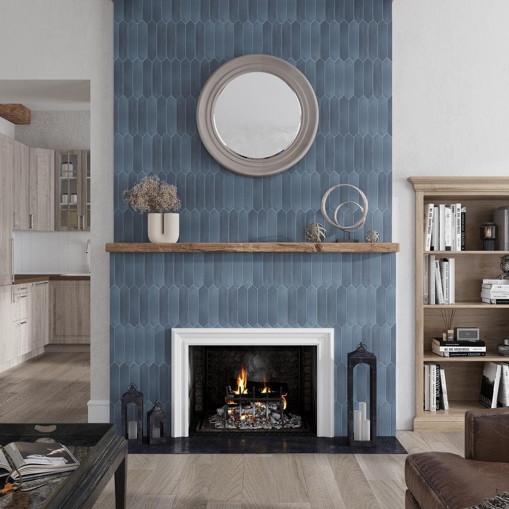 Navy Blue Matte Ceramic Picket Wall and Floor Tile