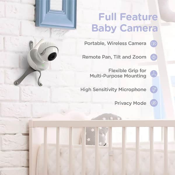 Baby Monitor Camera & Audio 5'' LCD Display Pan Tilt Remote  Night Vision,Music