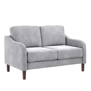 Embry 31.5 in. Gray Velvet 2-Seater Loveseat Sofa