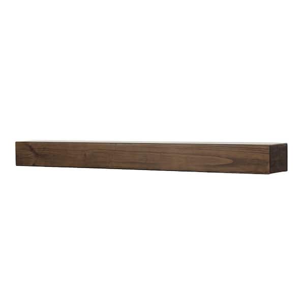 MANTELSDIRECT Dakota Mocha Stain 72 in. Wood Fireplace Cap-Shelf