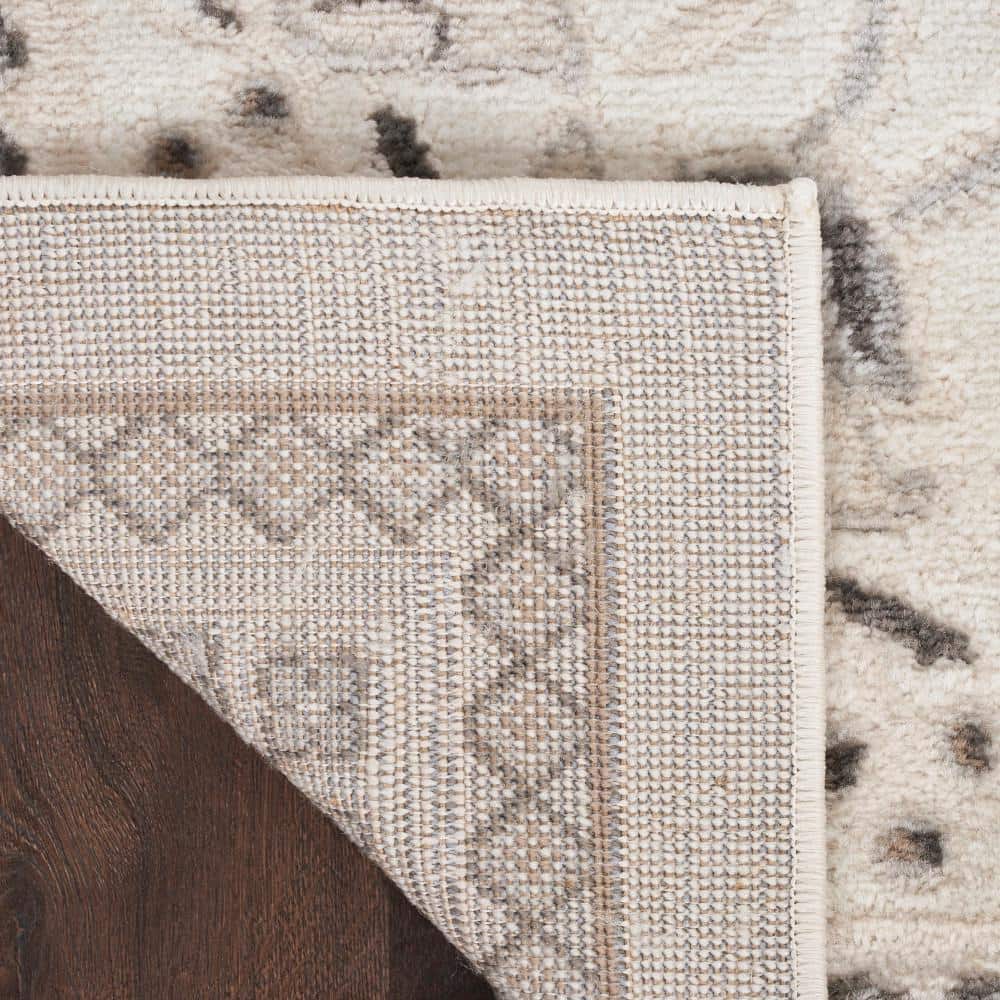 Ivory Mocha Traditional Floral 5'3" x 7'3" Area Rug